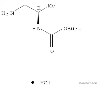 Molecular Structure of 1217631-35-0 (S-2-N-BOC-propane-1,2-diamine hydrochloride)